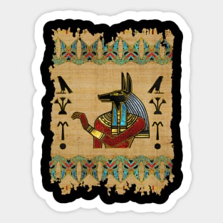 Egyptian Anubis Ornament on papyrus Sticker